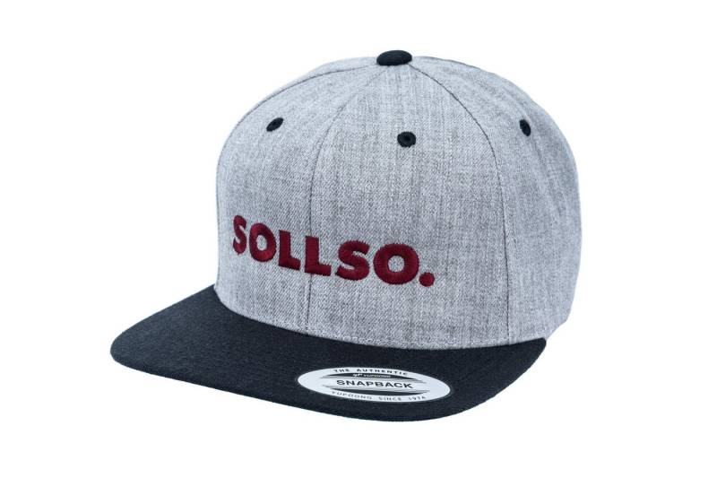 Sollso. Snapback Cap SOLLSO. Classic Snapback 2-Tone Cap, HeatherGrey-Black Logostickerei Sollso. Snapback Cap SOLLSO. Classic Snapback 2-Tone Cap, HeatherGrey-Black Logostickerei von Sollso.