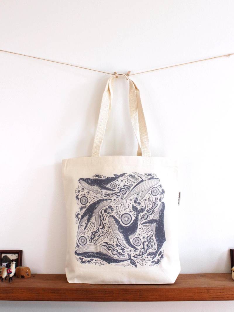 Wunderschöne Einkaufstasche Mit Buckelwal Motiv Wunderschöne Einkaufstasche Mit Buckelwal Motiv von SolnMarArt