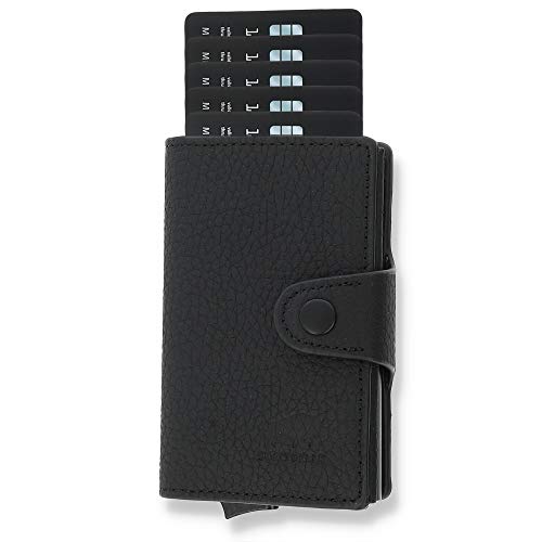 NEU: SOLO PELLE® Slim Wallet Mondo ohne Münzfach [bis zu 13 Karten] Slimwallet [RFID-Schutz] Kartenetui [Leder] Smart Wallet für Männer und Damen (Matt Schwarz (2020)) von Solo Pelle