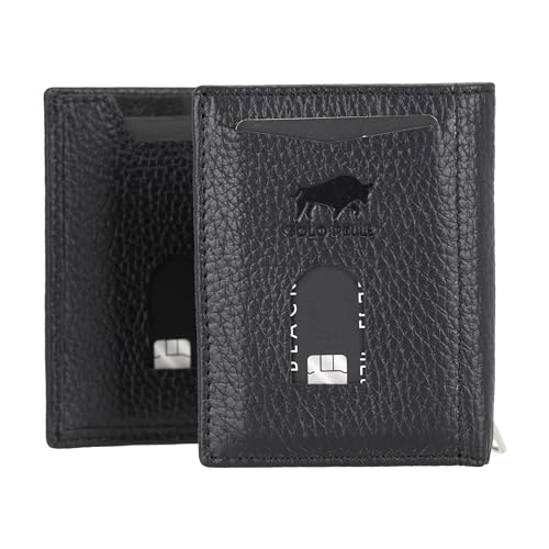 Solo Pelle NEU Slim Wallet mit Münzfach [12 Karten] Slimwallet Riga [RFID-Schutz] Kartenetui mit Münzfach [Leder] Smart Wallet für Männer und Damen (Matt Schwarz) von Solo Pelle