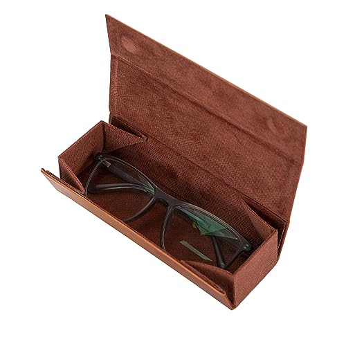 Solo Pelle Faltbares Brillenetui aus echtem Leder, tragbare Brillenbox zum falten, Brillen Etui mit Magnetverschluss Sonnenbrillenetui für Herren Damen Kinder (Clever Cognac Braun) von Solo Pelle