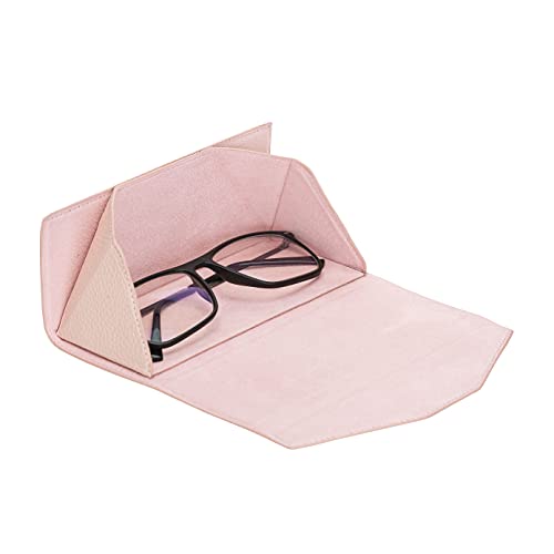 Solo Pelle Faltbares Brillenetui aus echtem Leder, tragbare Brillenbox zum falten, Brillen Etui mit Magnetverschluss Sonnenbrillenetui für Herren Damen Kinder (Nude Rosa) von Solo Pelle