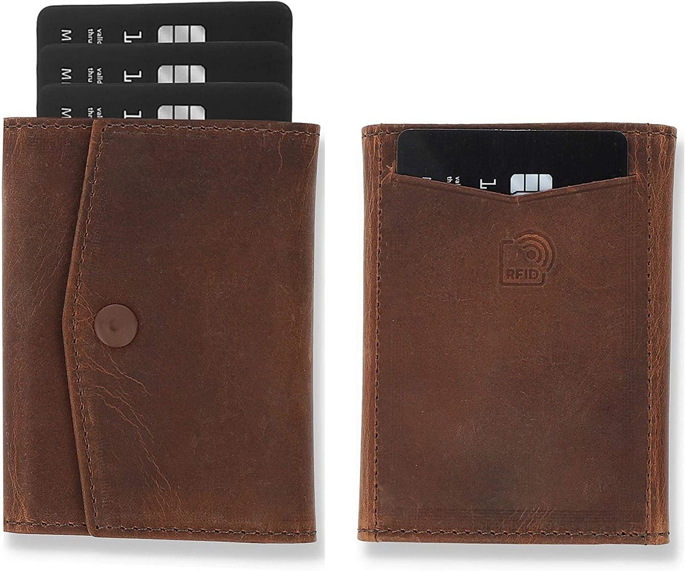 Solo Pelle Geldbörse Slim Wallet mit Münzfach I Geldbeutel mit RFID Schutz I für 12 Karten, RFID Schutz, Echtes Leder, dünne Geldbörse von Solo Pelle