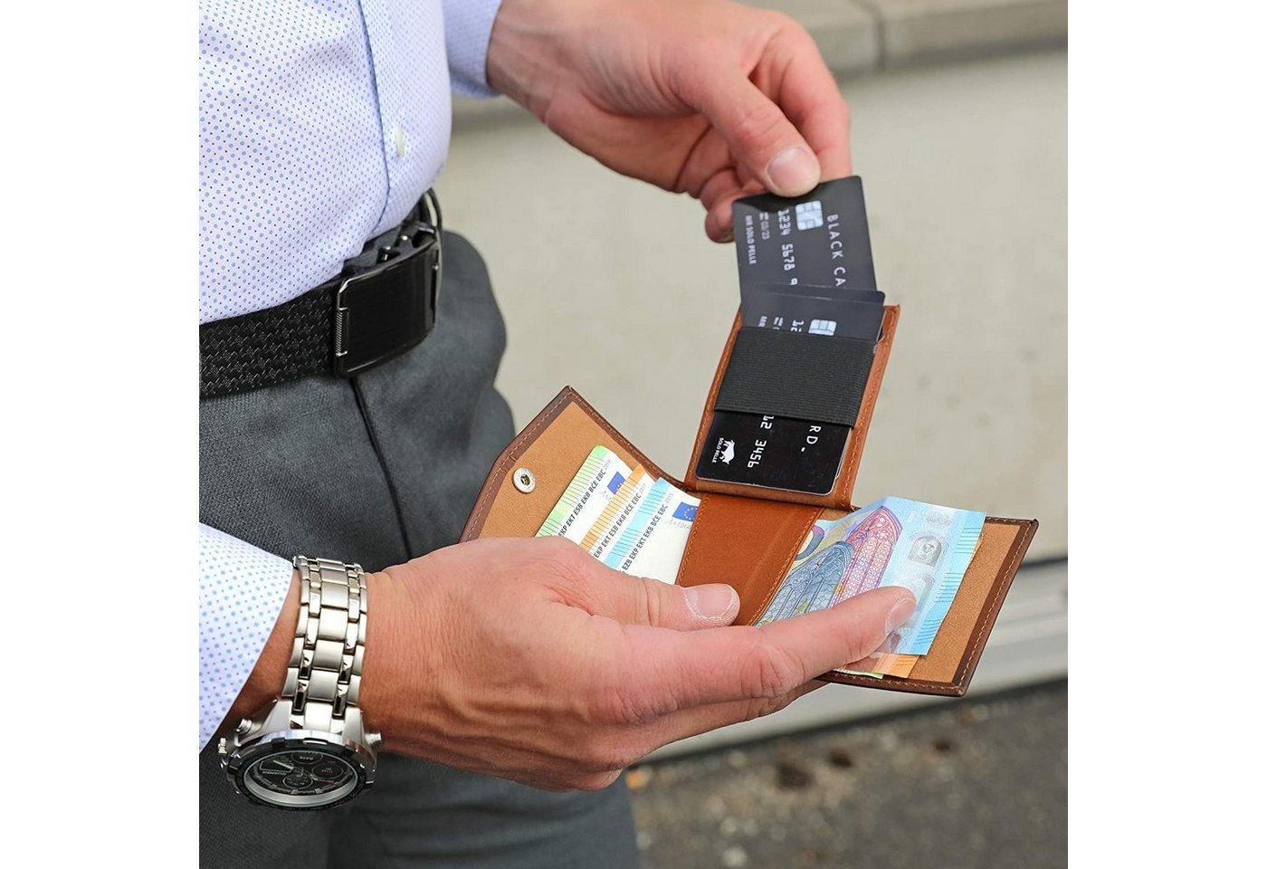 Solo Pelle Geldbörse Slim Wallet mit Münzfach I Geldbeutel mit RFID Schutz I für 12 Karten, RFID Schutz, Echtes Leder, dünne Geldbörse von Solo Pelle
