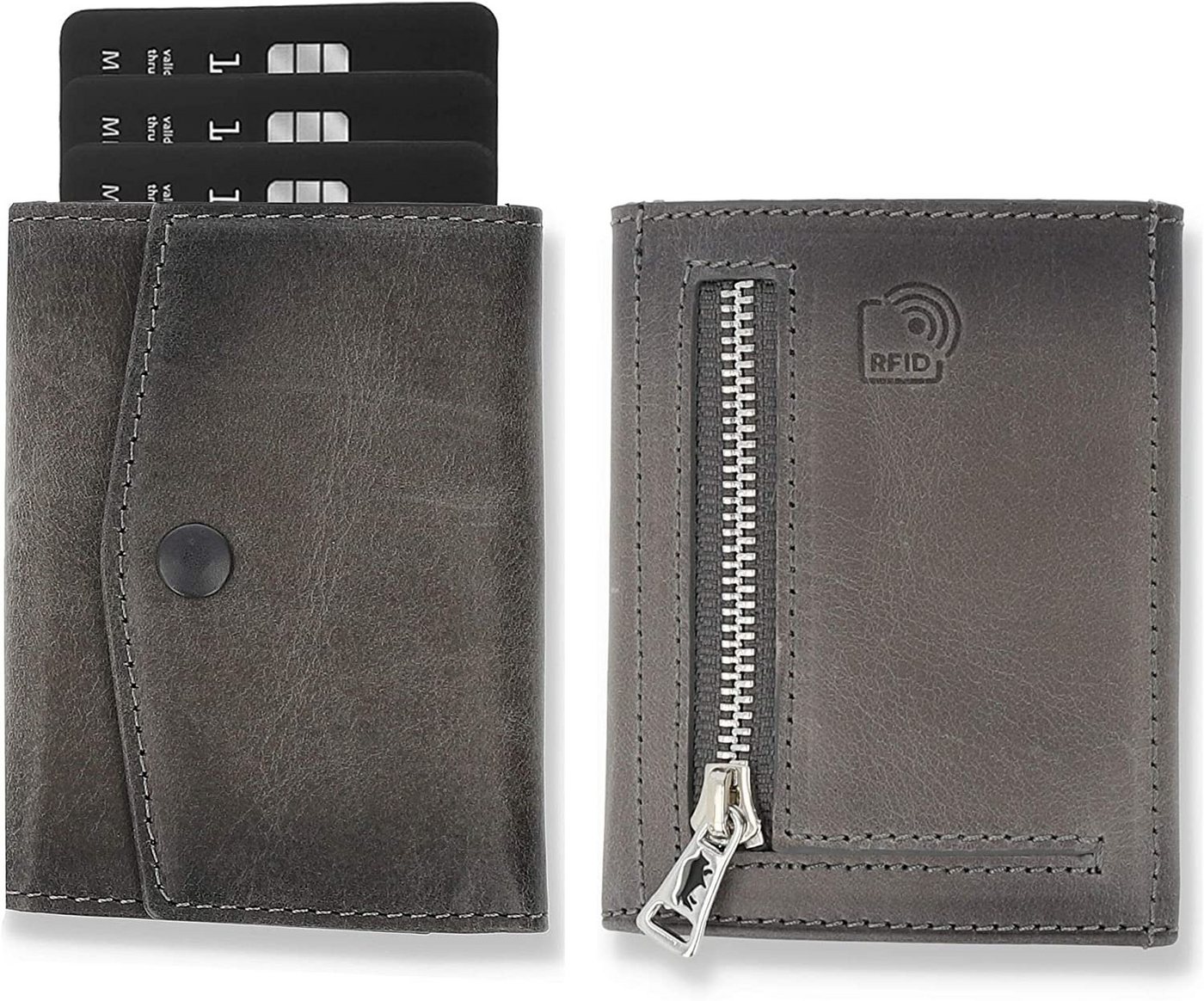 Solo Pelle Geldbörse Slim Wallet mit Münzfach I Geldbeutel mit RFID Schutz I für 12 Karten, RFID Schutz, Echtes Leder, dünne Geldbörse von Solo Pelle