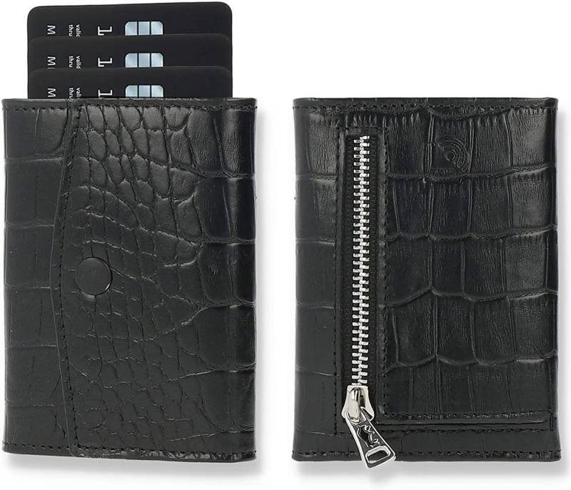 Solo Pelle Geldbörse Slim Wallet mit Münzfach I Geldbeutel mit RFID Schutz I für 12 Karten, RFID Schutz, Echtes Leder, dünne Geldbörse von Solo Pelle