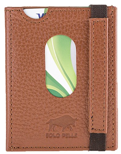 Solo Pelle Herren Geldbörse I Portmonee I Portemonnaie minimalistische Leder Geldbörse/Kartenetui aus echtem Leder Cartella inkl. Geschenkbox (Cognac Braun) von Solo Pelle