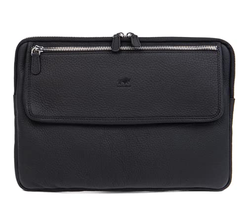 Solo Pelle Ledertasche/Businesstasche/Arbeitstasche ROM für das Apple MacBook Pro 16 & 15 oder auch für weitere Laptops bis 16 Zoll Tasche aus echtem Leder (Matt Schwarz) von Solo Pelle