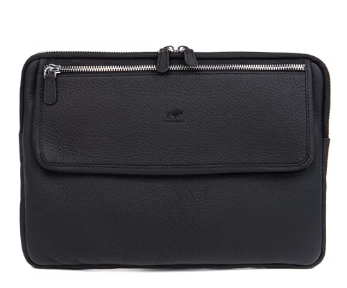 Solo Pelle Ledertasche/Businesstasche/Arbeitstasche ROM für das Apple Macbook Pro 16 & 15 oder auch für weitere Laptops bis 16 Zoll Tasche aus echtem Leder (Matt Schwarz) von Solo Pelle