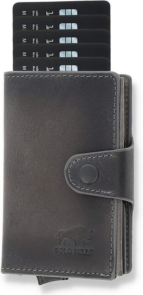 Solo Pelle Mini Geldbörse Slim Wallet Mondo ohne Münzfach [bis zu 13 Karten] [RFID-Schutz], echt Leder, Made in Europe, mit RFID Schutz von Solo Pelle