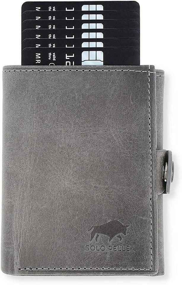 Solo Pelle Mini Geldbörse Slim Wallet mit Münzfach [12 Karten] Slimwallet Riva [RFID-Schutz], echt Leder, Made in Europe in elegantem Design mit RFID Schutz von Solo Pelle