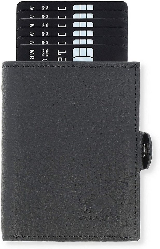 Solo Pelle Mini Geldbörse Slim Wallet mit Münzfach [12 Karten] Slimwallet Riva [RFID-Schutz], echt Leder, Made in Europe in elegantem Design mit RFID Schutz von Solo Pelle