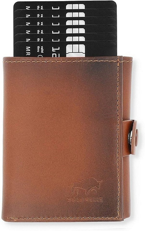 Solo Pelle Mini Geldbörse Slim Wallet mit Münzfach [12 Karten] Slimwallet Riva [RFID-Schutz], echt Leder, Made in Europe in elegantem Design mit RFID Schutz von Solo Pelle