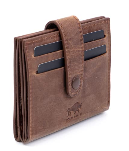 Solo Pelle Slim Wallet aus echtem Leder Platz für über 20 Karten Slimwallet Kartenetui Geldbörse für Männer und Damen (Braun) von Solo Pelle