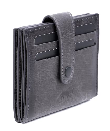 Solo Pelle Slim Wallet aus echtem Leder Platz für über 20 Karten Slimwallet Kartenetui Geldbörse für Männer und Damen (Steingrau) von Solo Pelle