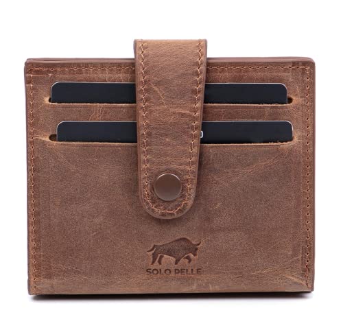 Solo Pelle Slim Wallet aus echtem Leder Platz für über 20 Karten Slimwallet Kartenetui Geldbörse für Männer und Damen (Vintage Braun) von Solo Pelle