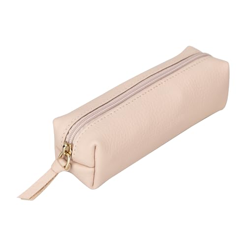 Stifte-Etui, Stylisches Stiftemäppchen mit Reißverschluss, Tasche für Kugelschreiber, Füller, Pinsel etc, Federmäppchen für Schule, Uni & Büro, Schminktasche Multibox (Light Rose) von Solo Pelle