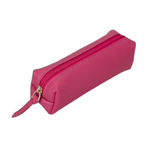 Stifte-Etui, Stylisches Stiftemäppchen mit Reißverschluss, Tasche für Kugelschreiber, Füller, Pinsel etc, Federmäppchen für Schule, Uni & Büro, Schminktasche Multibox (Pink) von Solo Pelle