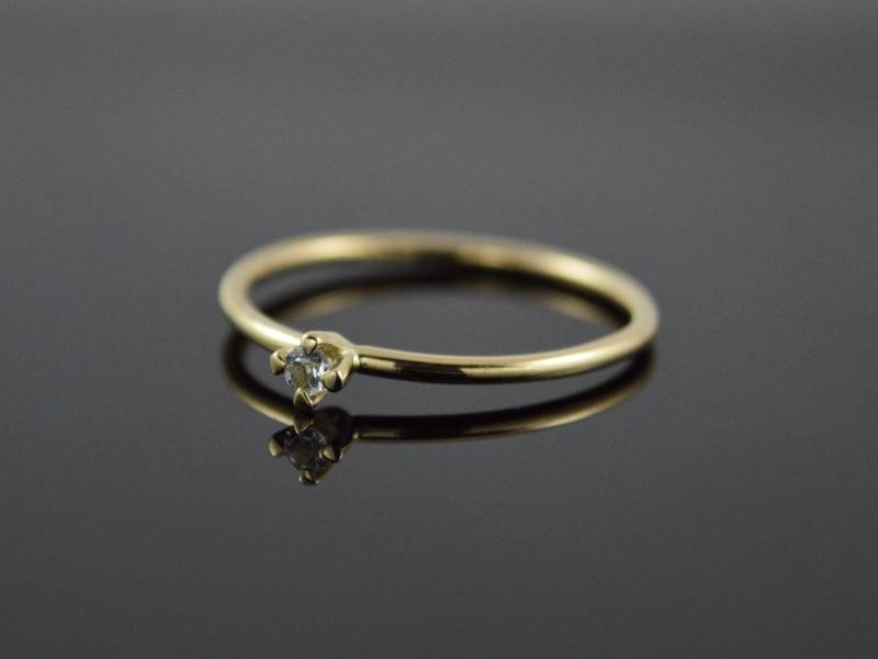 Feiner Goldring Mit Aquamarin-Handmade von Solo1Unikatschmuck