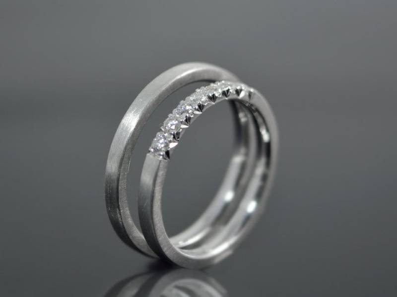 Trauringe-Partnerringe-Eherringe "Audrey" 585 Weißgold/ Brillanten von Solo1Unikatschmuck