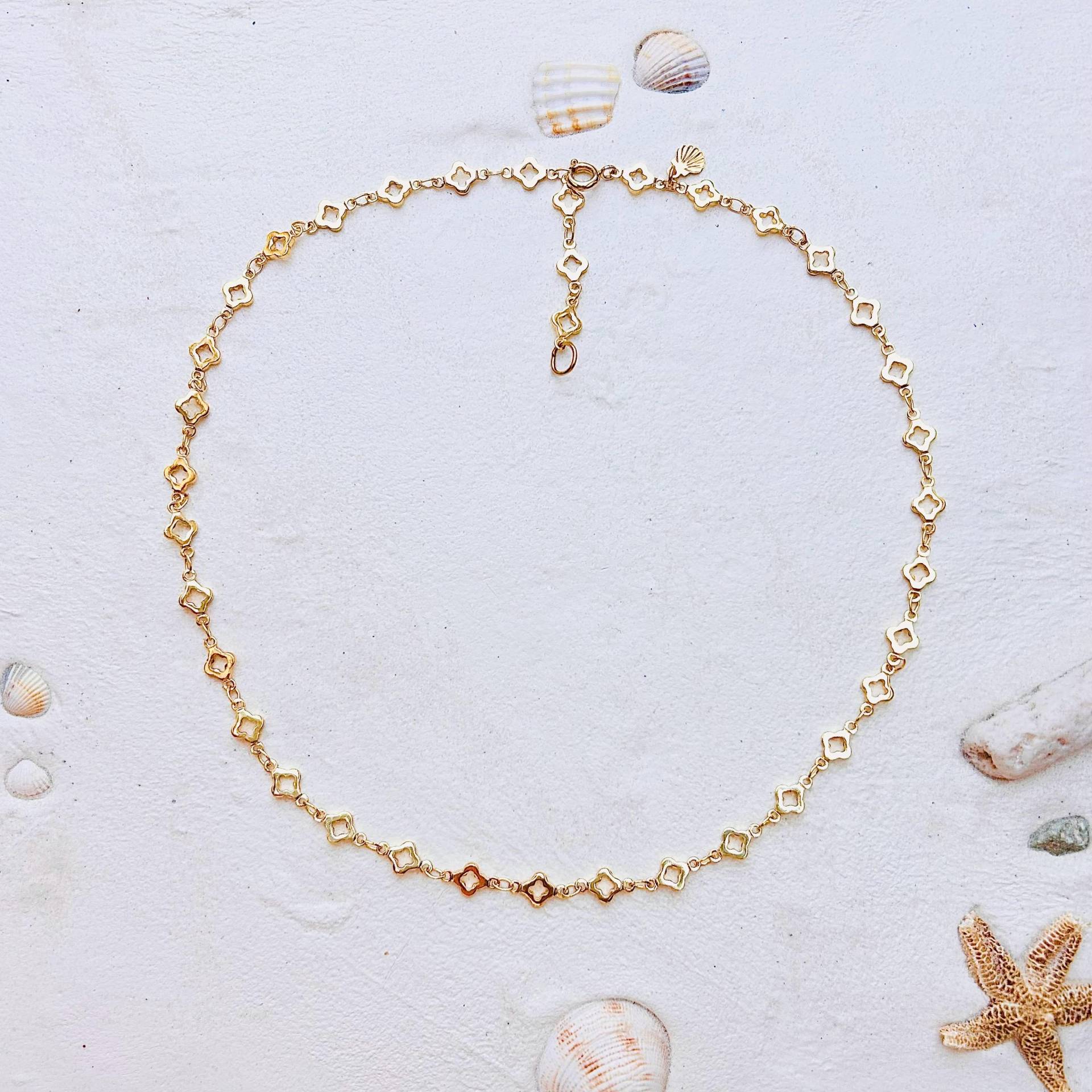 Clover Halskette Gold Wem Wünscht Du Glück? Vergoldet, Elegant, Zierlich, Oder Silber, Ornament, Verstellbar, Kombinierbar von SoloIoStudio