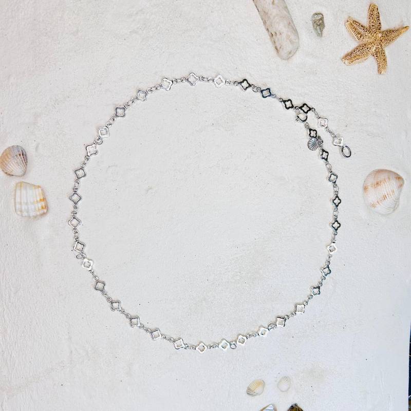 Clover Halskette Silber Wem Wünscht Du Glück? Vergoldet, Elegant, Zierlich, Gold Oder Silber, Ornament, Verstellbar, Kombinierbar von SoloIoStudio