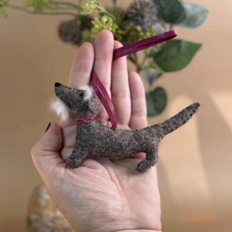 Dackel Rauhaardackel Taschenanhänger Schlüsselanhänger Glücksbringer Hund Schultüte Schulanfang Charm Bag Taschencharm Bagcharm von SoloVonFox