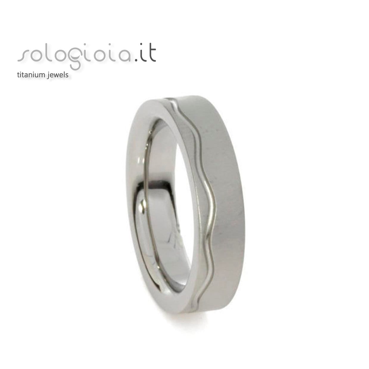 Bandring Aus Reinem Titan Eloxiert - Hypoallergen Emaille Meereswelle Individuell Gravur Made in Italy Faith Collection von Sologioia