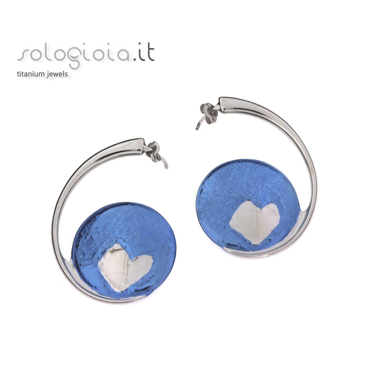 Hängende Ohrringe Aus Reinem Titan - Hypoallergen Handgefertigt in Italien Farbiges Metall Pluto's Heart Collection von Sologioia