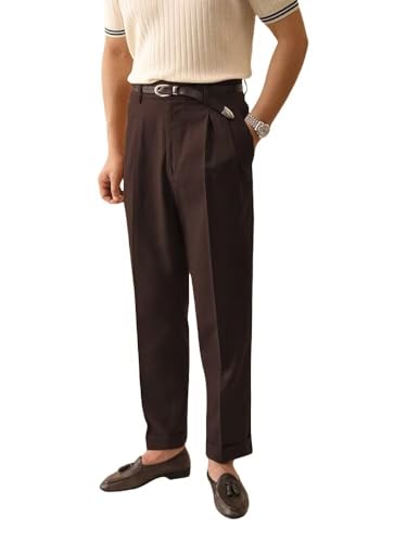Solovedress Herren Hose Sommer Leinenhose Lang Leicht Freizeithose für Männer Strandhose Urlaub(Coffee,40W32L) von Solovedress