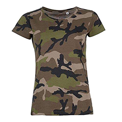 SOLS Damen T-Shirt mit Tarnmuster, Kurzarm L,Camouflage von SOL'S