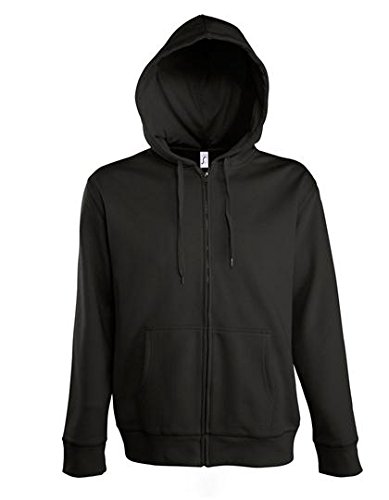 SOLS Men Hooded Zipped Jacket Seven 47800, Größe:3XL;Farbe:Black von SOL'S