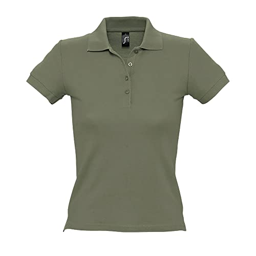 Sols People Damen Polo-Shirt, Kurzarm (Large) (Khaki) von SOL'S