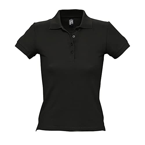 SOLS People Damen Polo-Shirt, Kurzarm (XL) (Schwarz) von SOL'S