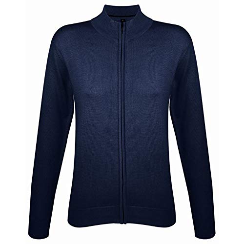 Sols Damen Gordon Strickjacke mit Reißverschluss, V-Ausschnitt, Langarm (XLarge) (Marineblau) von Sols