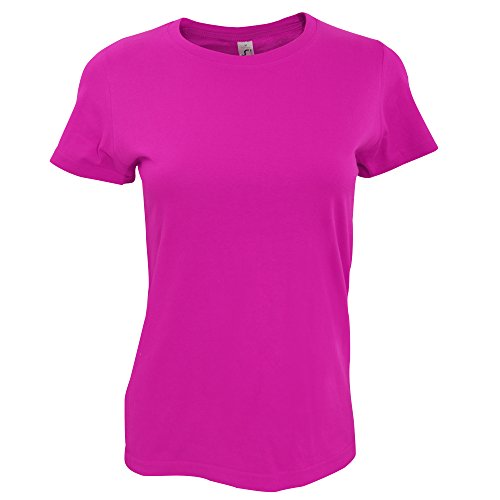 Sols Imperial Damen T-Shirt, Kurzarm, Rundhalsausschnitt (M) (Fuchsia) von SOL'S