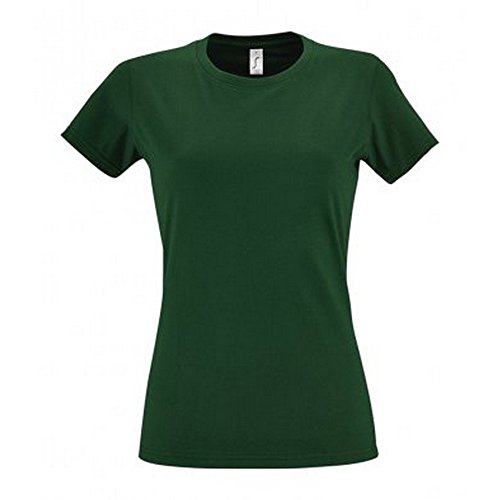 Sols Imperial Damen T-Shirt, Kurzarm, Rundhalsausschnitt (XL) (Flaschengrün) von SOL'S