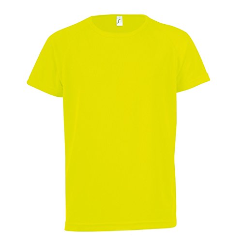 Sols Kinder T-Shirt Sporty, Kurzarm (10 Jahre (140)) (Neon Gelb) von SOL'S