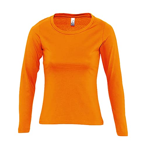 Sols Majestic Damen Longsleeve/T-Shirt, Langarm (L) (Orange) von SOL'S