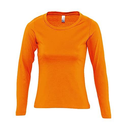 Sols Majestic Damen Longsleeve/T-Shirt, Langarm (M) (Orange) von SOL'S