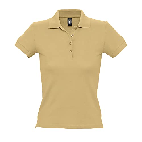 Sols People Damen Polo-Shirt, Kurzarm (Medium) (Sand) von SOL'S