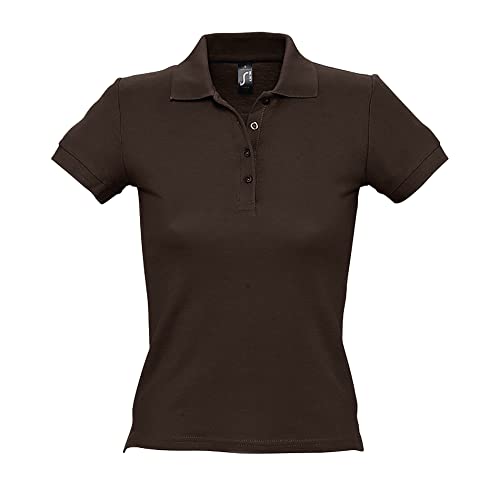 Sols People Damen Polo-Shirt, Kurzarm (XL) (Schokolade) von SOL'S