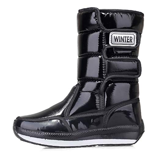 Solshine Damen Gefütterte wasserdichte Halbschaft Schneestiefel 950 Schwarz 36EU von Solshine