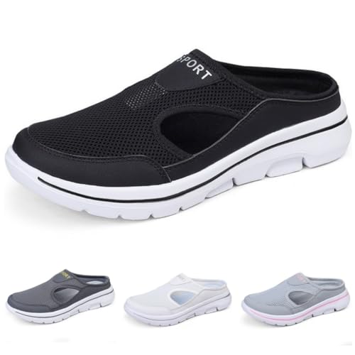 Solshine Damen Herren Hausschuhe Sommer Atmungsaktive Clogs D319 Schwarz 42EU von Solshine