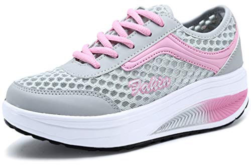 Solshine Damen Netz Sneakers Plateauschuhe Sportschuhe A233 Rosa3 39EU von Solshine