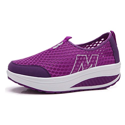 Solshine Damen Netz mit Keilabsatz Laufschuhe Sport Freizeitschuhe Atmungsaktiv von Solshine