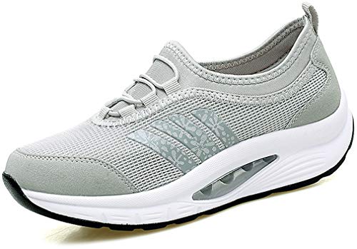 Solshine Damen Plateau Air Turnschuhe Walkmaxx Fitnessschuhe 386 Grau 37EU von Solshine