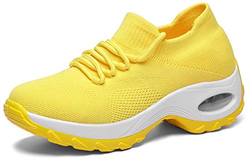 Solshine Damen Schnür Air Sneakers Laufschuhe Sportschuhe 800 Gelb 38 EU von Solshine