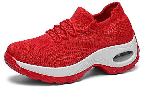 Solshine Damen Schnür Air Sneakers Laufschuhe Sportschuhe 800 Rot 39 EU von Solshine