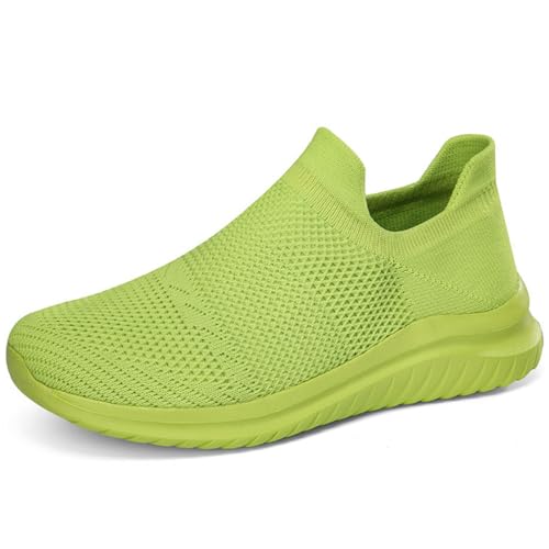 Solshine Damen Sportschuhe Mesh Laufschuhe Slip on Sneakers D307 Grün 38EU von Solshine